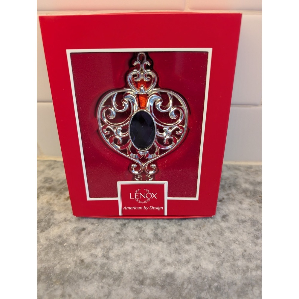 LENOX Christmas Purple Gemmed Silver‎ Spire Ornament - American By Design